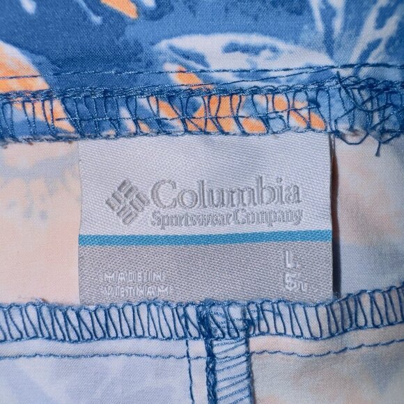 Columbia Men's Floral Print Stretchy Pull On PFG 5'' inseam Shorts size large - Picture 3 of 5